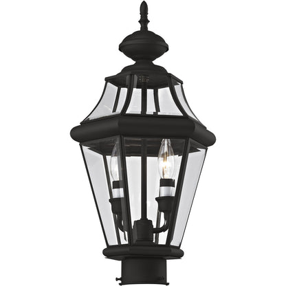 Livex Lighting Georgetown Collection 2 Light Black Outdoor Post Lantern in Black 2264-04