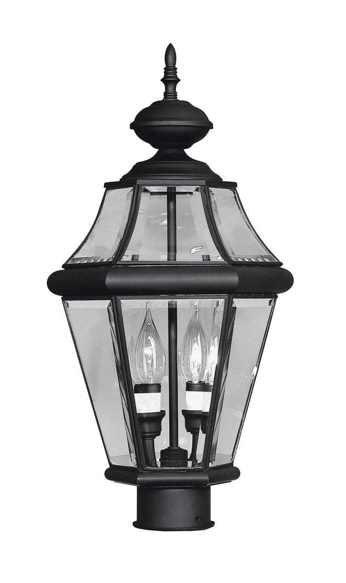 Livex Lighting Georgetown Collection 2 Light Black Outdoor Post Lantern in Black 2264-04