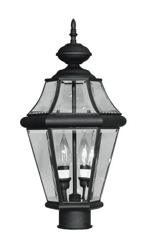 Livex Lighting Georgetown Collection 2 Light Black Outdoor Post Lantern in Black 2264-04