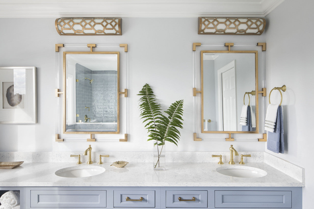 Crystorama Libby Langdon for Crystorama Jennings 1 Light Aged Brass Bathroom Vanity 2264-AG-LED