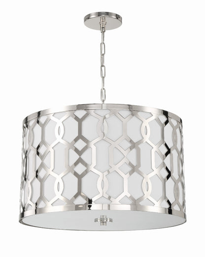 Crystorama Libby Langdon for Crystorama Jennings 5 Light Polished Nickel Chandelier 2266-PN