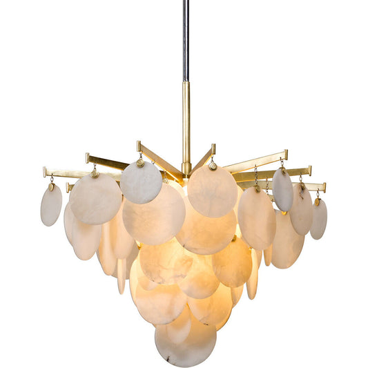 Corbett Lighting Serenity Chandelier in Gold Leaf W Polished Stainless 228-42-GL/SS