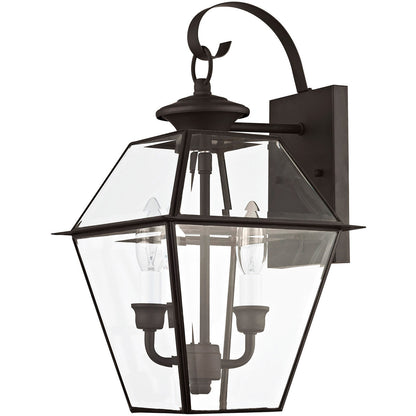 Livex Lighting Westover Collection 2 Light Bronze Outdoor Wall Lantern in Bronze 2281-07