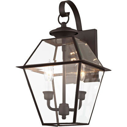 Livex Lighting Westover Collection 2 Light Bronze Outdoor Wall Lantern in Bronze 2281-07