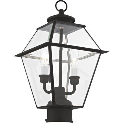 Livex Lighting Westover Collection 2 Light Black Outdoor Post Lantern in Black 2284-04