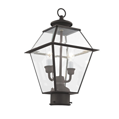 Livex Lighting Westover Collection 2 Light Bronze Outdoor Post Lantern in Bronze 2284-07