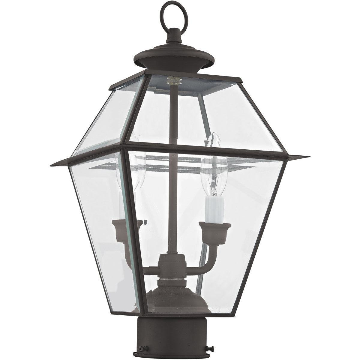 Livex Lighting Westover Collection 2 Light Bronze Outdoor Post Lantern in Bronze 2284-07