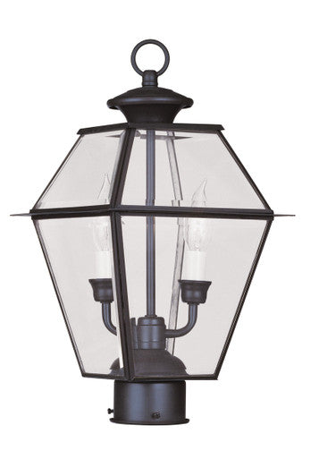 Livex Lighting Westover Collection 2 Light Bronze Outdoor Post Lantern in Bronze 2284-07