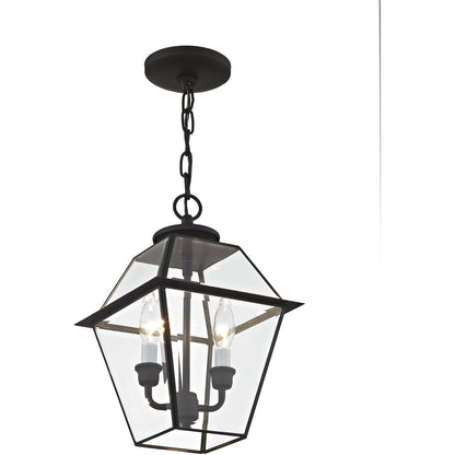 Livex Lighting Westover Collection 2 Light Black Outdoor Chain Lantern  in Black 2285-04