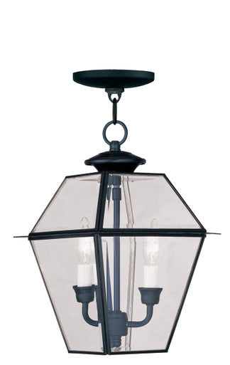 Livex Lighting Westover Collection 2 Light Black Outdoor Chain Lantern  in Black 2285-04