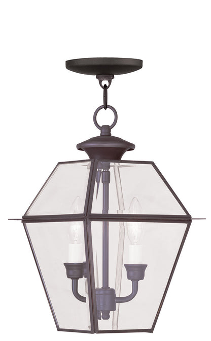 Livex Lighting Westover Collection 2 Light Bronze Outdoor Chain Lantern  in Bronze 2285-07