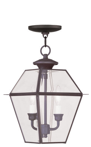 Livex Lighting Westover Collection 2 Light Bronze Outdoor Chain Lantern  in Bronze 2285-07