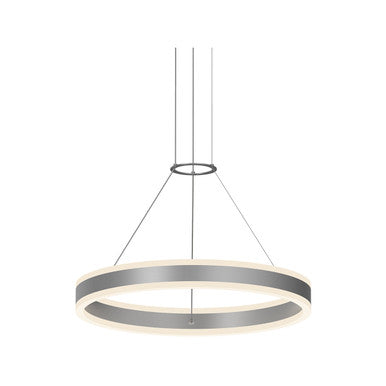 Sonneman Lighting Double Corona™ 24" LED Ring Pendant in Bright Satin Aluminum 2303.16