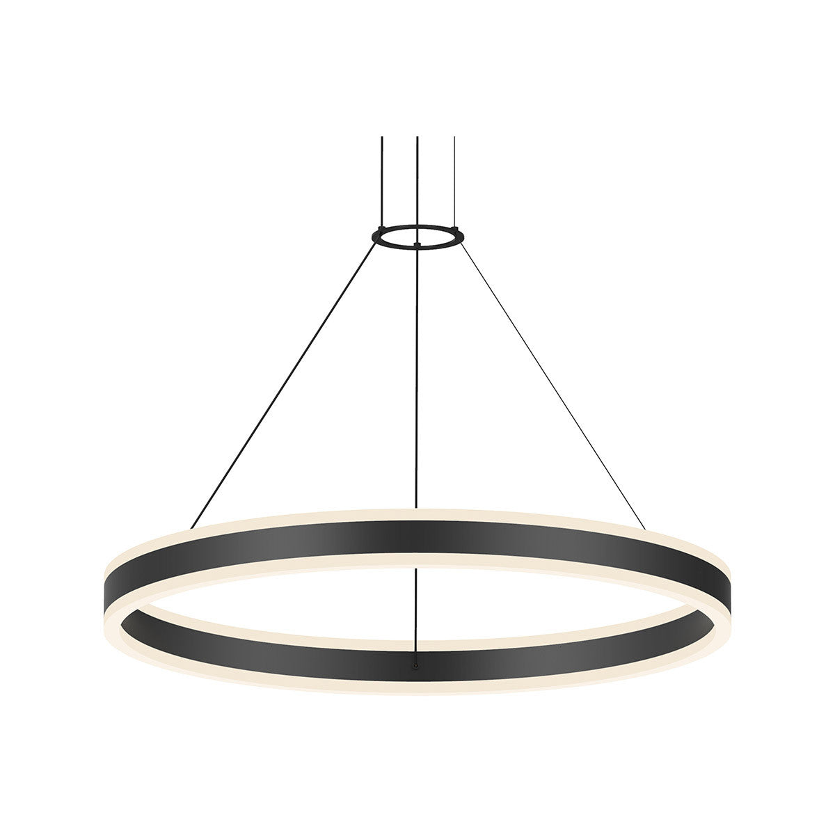 Sonneman Lighting Double Corona 32" LED Ring Pendant in Satin Black 2305.25