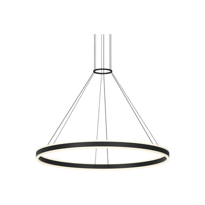 Sonneman Lighting Double Corona 48" LED Ring Pendant in Satin Black 2307.25