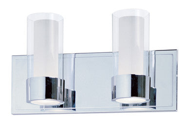 Maxim Silo 2-Light Bath Vanity With LED Bulbs in Polished Chrome 23072CLFTPC/BUL