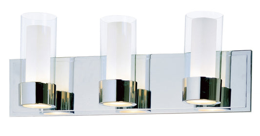 Maxim Silo 3-Light Bath Vanity With LED Bulbs in Polished Chrome 23073CLFTPC/BUL