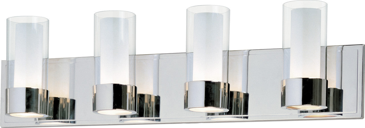 Maxim Silo 4-Light Bath Vanity With LED Bulbs in Polished Chrome 23074CLFTPC/BUL