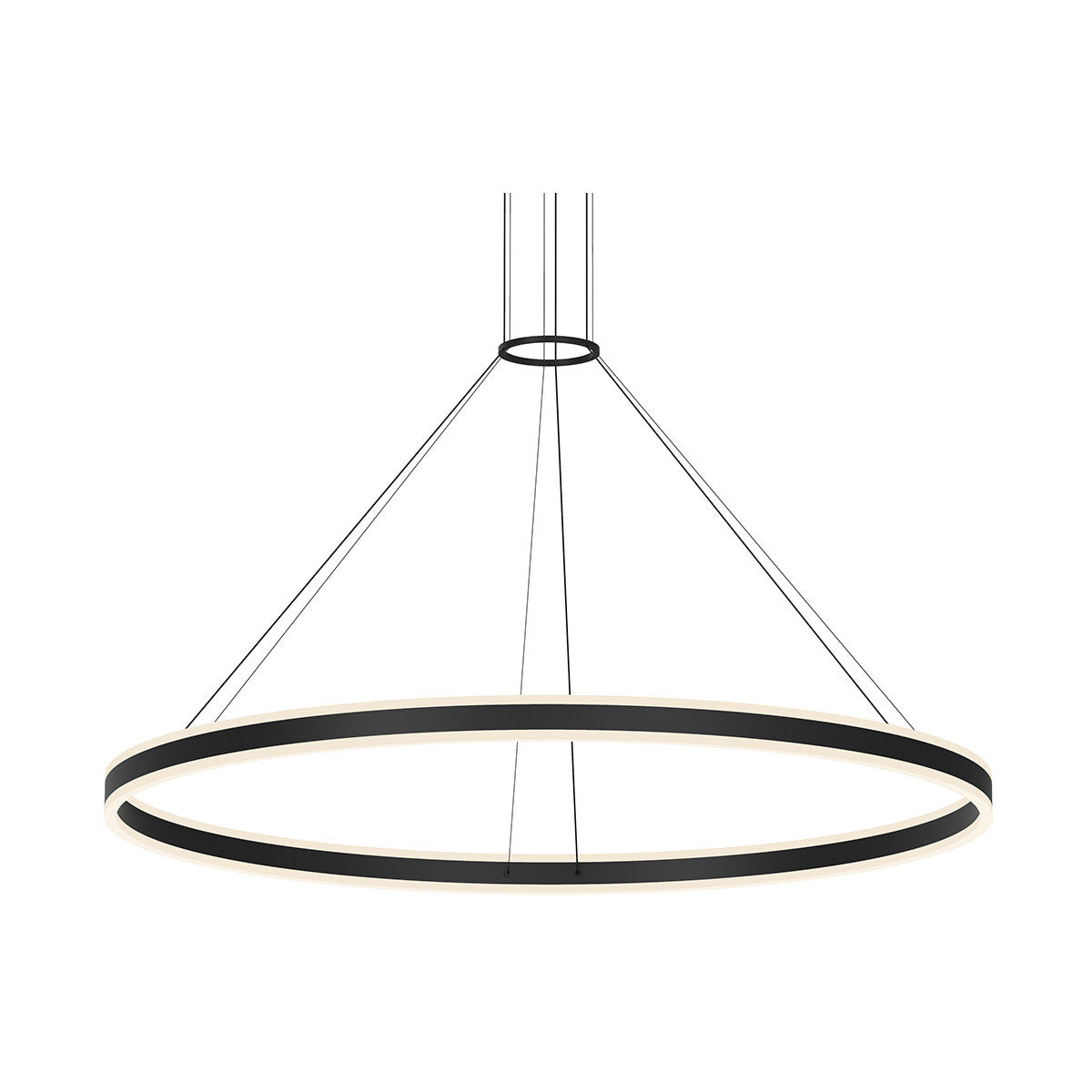 Sonneman Lighting Double Corona 60" LED Ring Pendant in Satin Black 2309.25