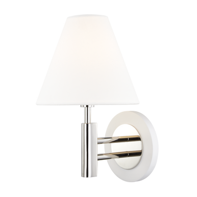 Mitzi 1 Light Wall Sconce in Polished Nickel/White H264101-PN/WH