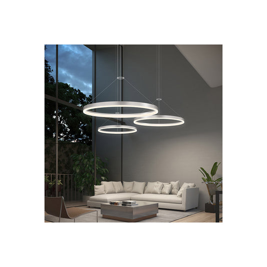 Sonneman Lighting Corona 24" LED Ring Pendant in Satin Black 2315.25