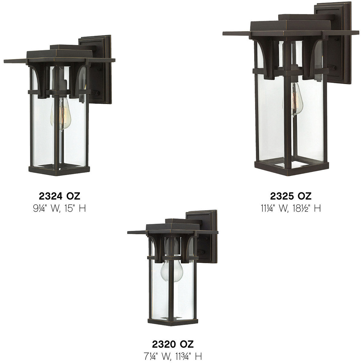 Hinkley Lighting Manhattan Small Wall Mount Lantern Oil Rubbed Bronze 2320OZ