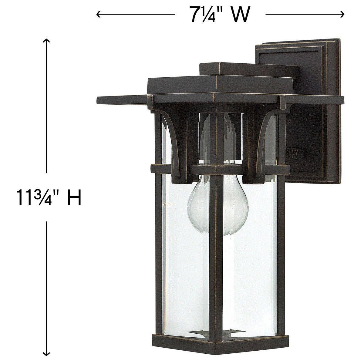 Hinkley Lighting Manhattan Small Wall Mount Lantern Oil Rubbed Bronze 2320OZ