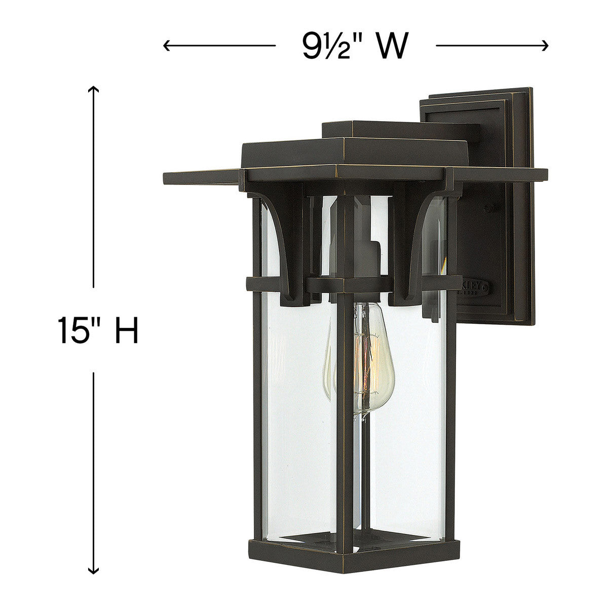 Hinkley Lighting Manhattan Medium Wall Mount Lantern Oil Rubbed Bronze 2324OZ