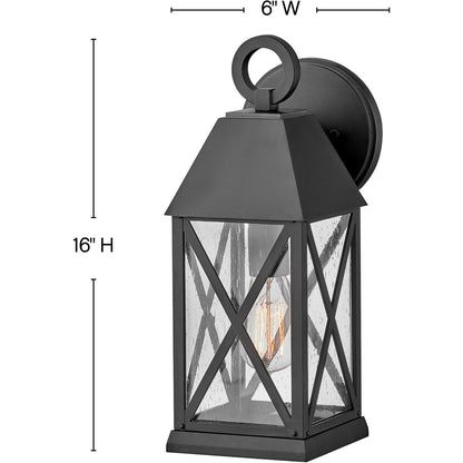 Hinkley Lighting Briar Small Wall Mount Lantern Museum Black 23300MB