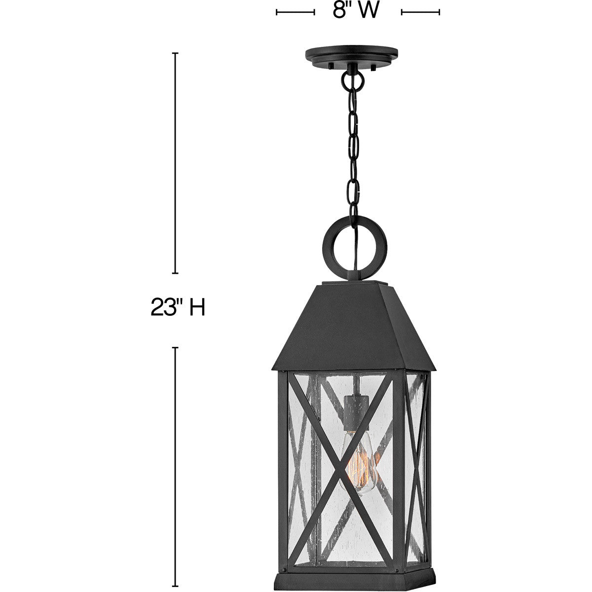 Hinkley Lighting Briar Large Hanging Lantern Museum Black 23302MB