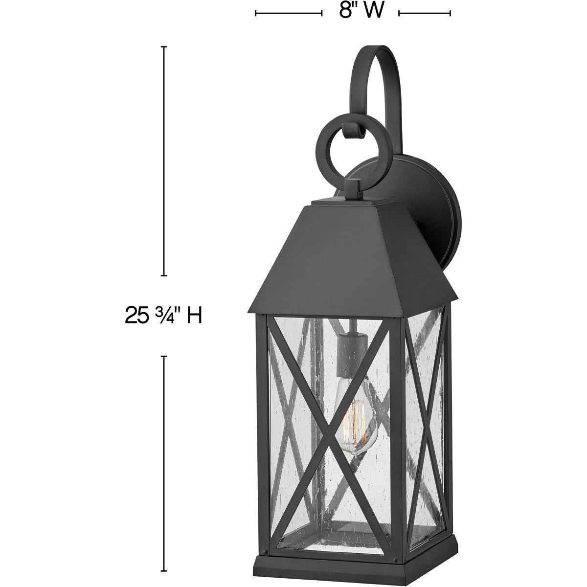 Hinkley Lighting Briar Large Wall Mount Lantern Museum Black 23305MB