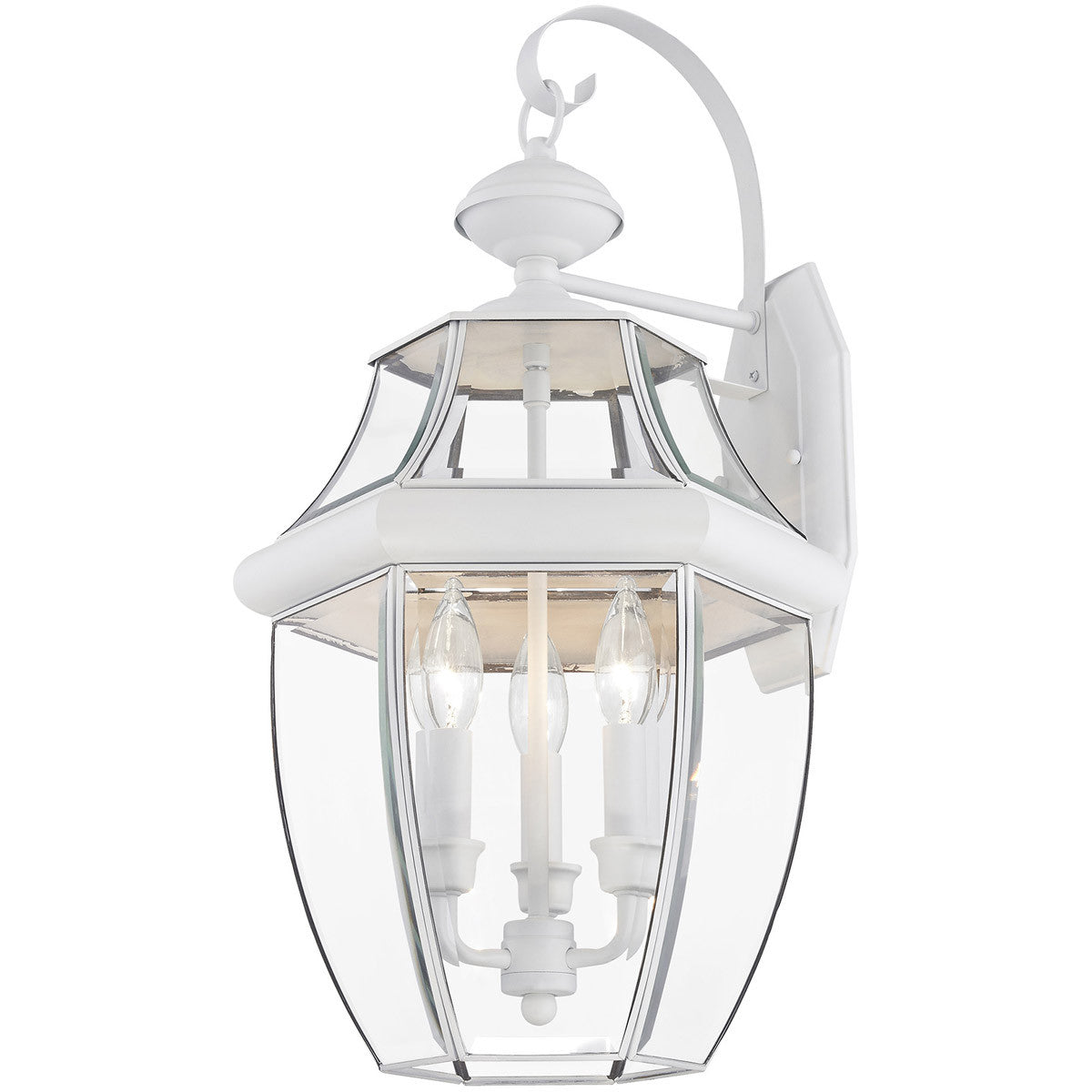 Livex Lighting Monterey Collection 3 Light White Outdoor Wall Lantern in White 2351-03