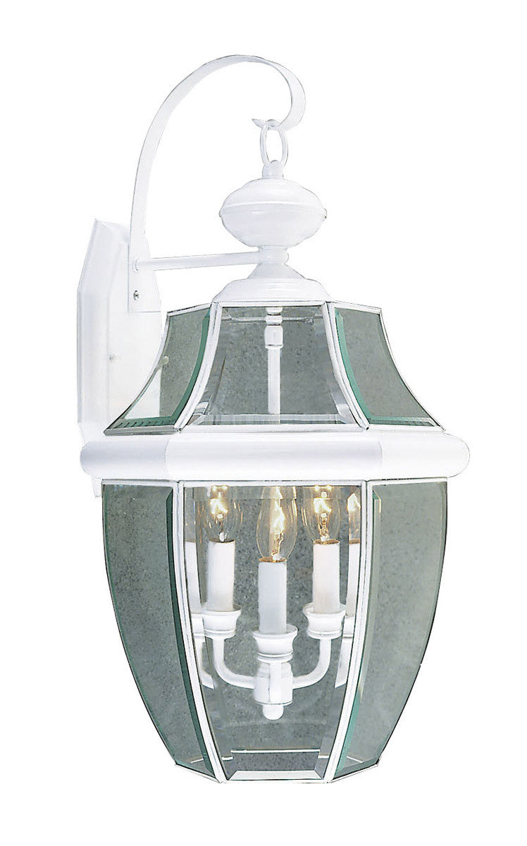 Livex Lighting Monterey Collection 3 Light White Outdoor Wall Lantern in White 2351-03