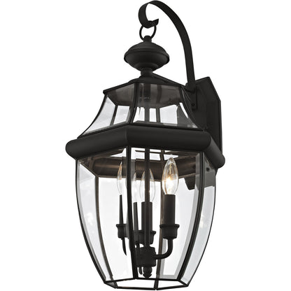 Livex Lighting Monterey Collection 3 Light Black Outdoor Wall Lantern in Black 2351-04