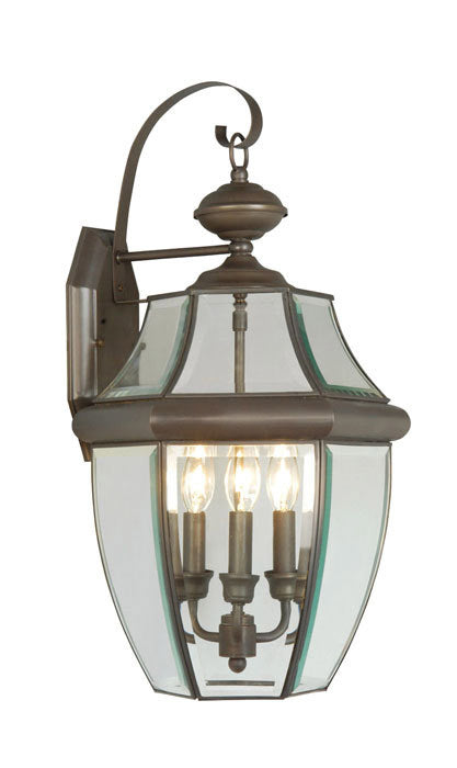 Livex Lighting Monterey Collection 3 Light Bronze Outdoor Wall Lantern in Bronze 2351-07