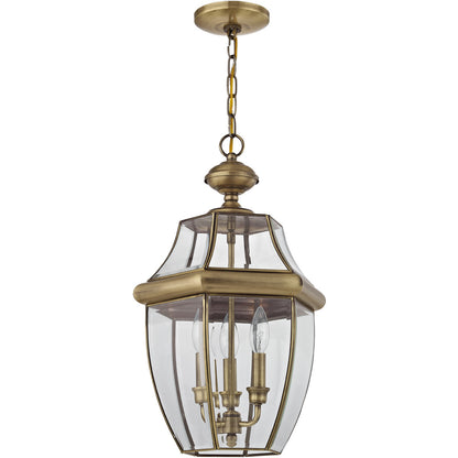 Livex Lighting Monterey Collection 3 Light AB Outdoor Chain Lantern  in Antique Brass 2355-01