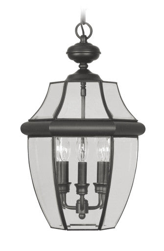 Livex Lighting Monterey Collection 3 Light Black Outdoor Chain Lantern  in Black 2355-04