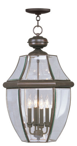 Livex Lighting Monterey Collection 4 Light Bronze Outdoor Chain Lantern  in Bronze 2357-07