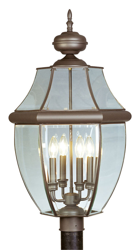 Livex Lighting Monterey Collection 4 Light Bronze Outdoor Post Lantern in Bronze 2358-07