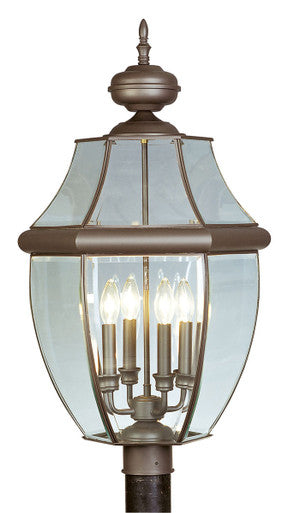 Livex Lighting Monterey Collection 4 Light Bronze Outdoor Post Lantern in Bronze 2358-07