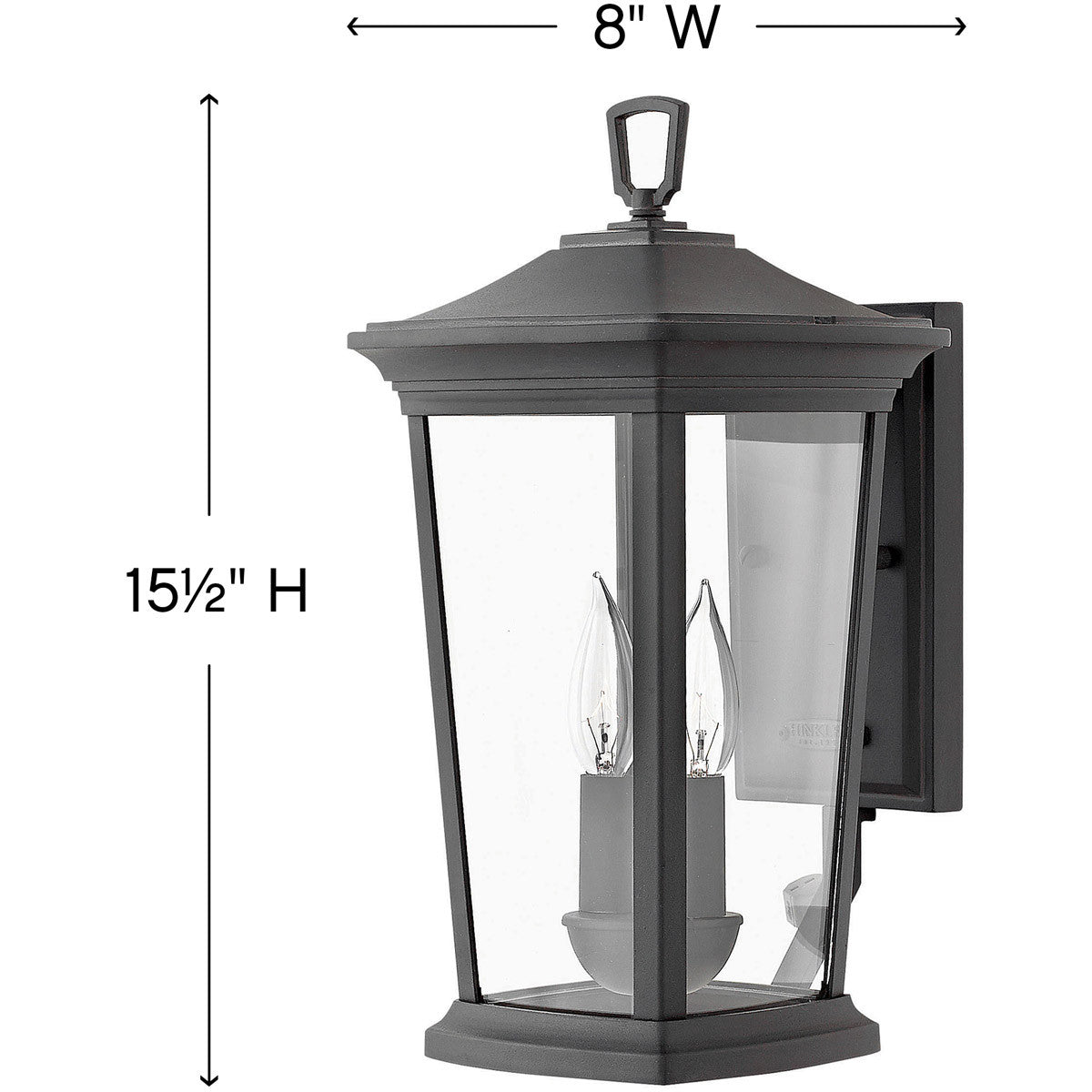 Hinkley Lighting Bromley Small Wall Mount Lantern Museum Black 2360MB