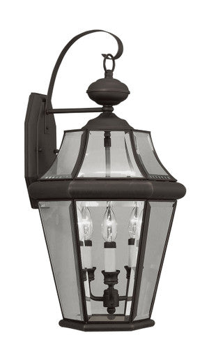 Livex Lighting Georgetown Collection 3 Light Bronze Outdoor Wall Lantern in Bronze 2361-07