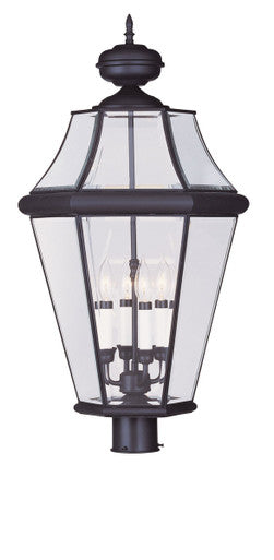 Livex Lighting Georgetown Collection 4 Light Bronze Outdoor Post Lantern in Bronze 2368-07