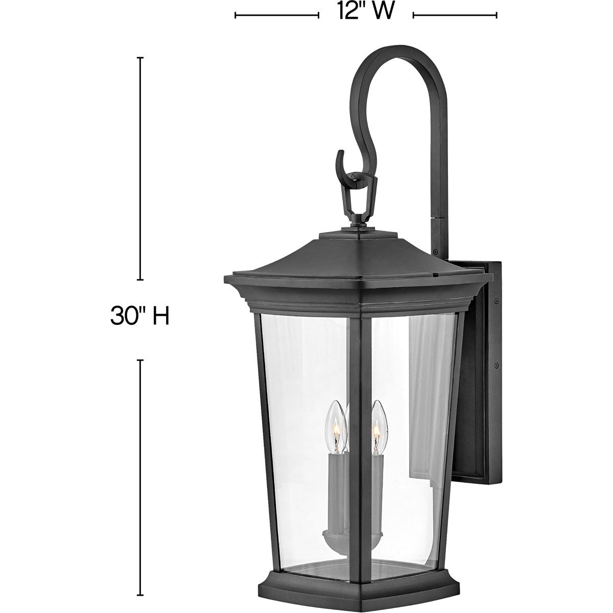 Hinkley Lighting Bromley Double Extra Large Wall Mount Lantern Museum Black LED Bulb(s) Included 2369MB-LL