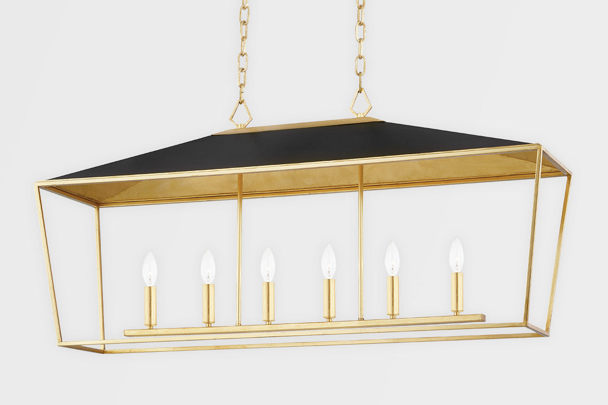 Hudson Valley Lighting Paxton Linear in Gold Leaf/black 5748-GL/BK