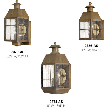 Hinkley Lighting Nantucket Medium Wall Mount Lantern Aged Brass 2370AS