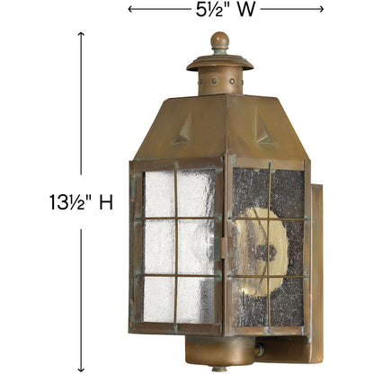 Hinkley Lighting Nantucket Medium Wall Mount Lantern Aged Brass 2370AS