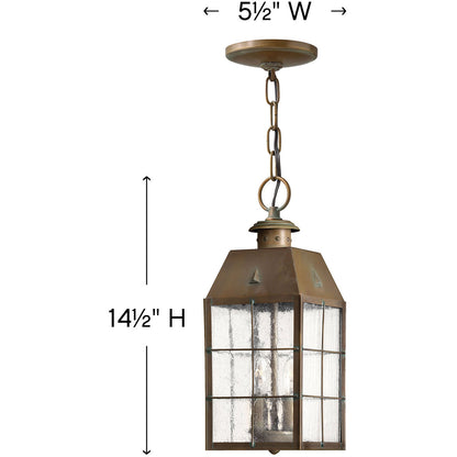 Hinkley Lighting Nantucket Medium Hanging Lantern Aged Brass 2372AS