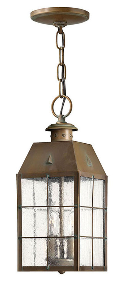 Hinkley Lighting Nantucket Medium Hanging Lantern Aged Brass 2372AS