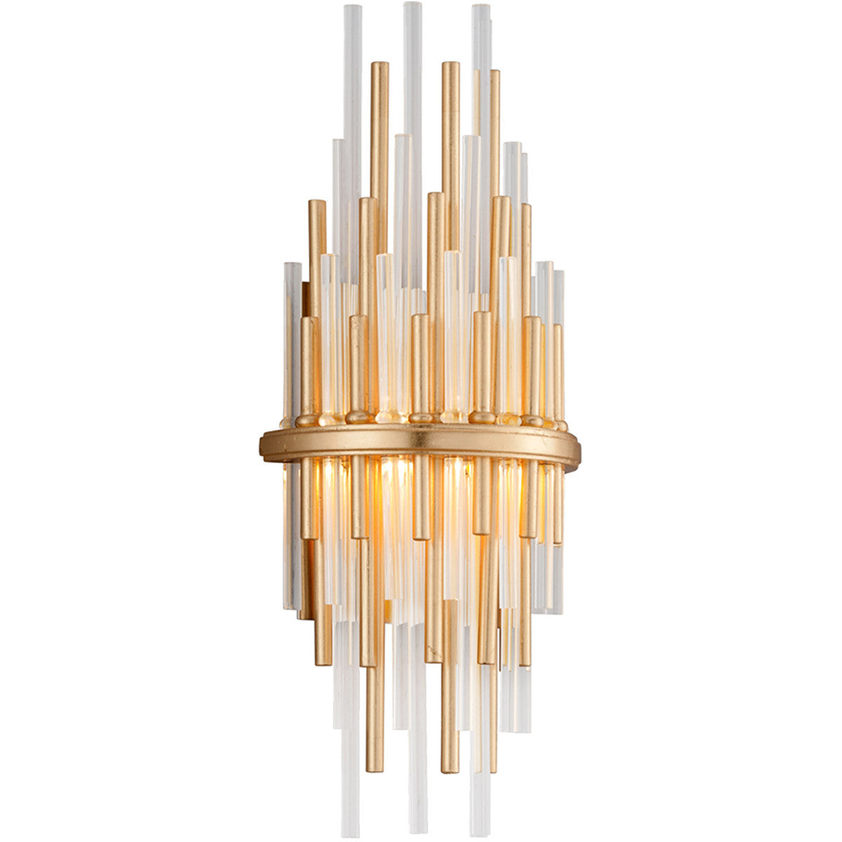 Corbett Lighting Theory Wall Sconce in Gold Leaf W Polished Stainless 238-11